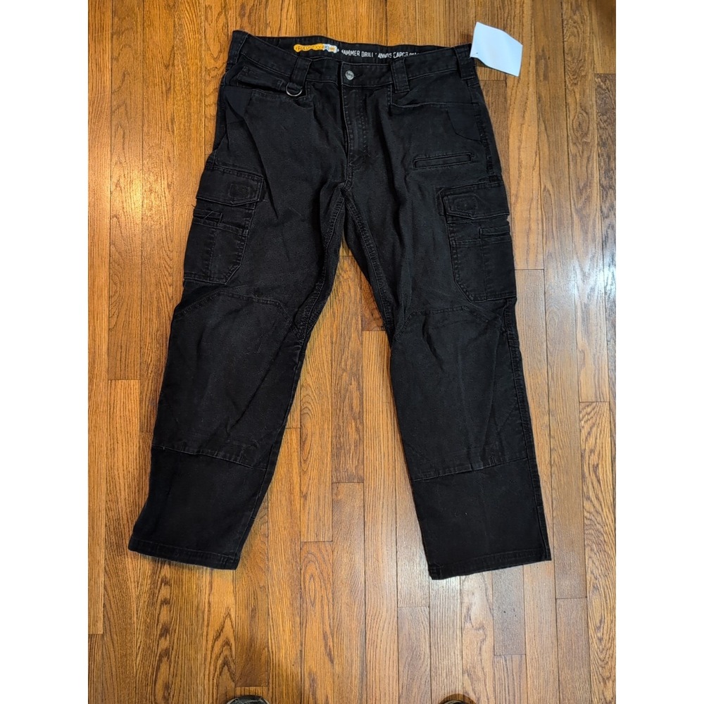Noble Outfitters Full Flex Hammer Drill Heavy Duty Black Canvas Cargo Pant 38X30